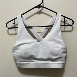 Lululemon White Cross-Back Sports Bra
